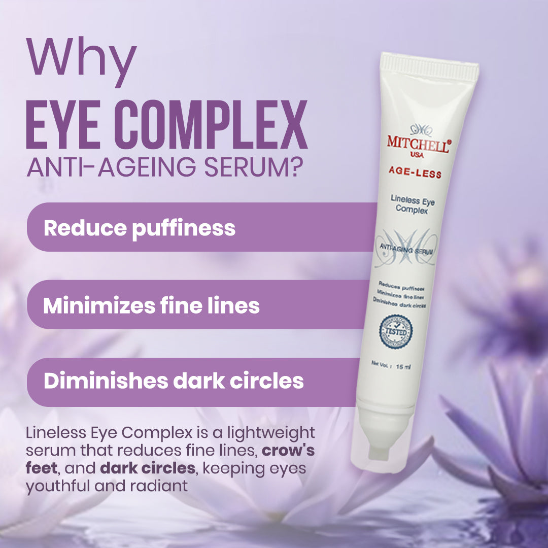 Serum for youthful eyes targeting fine lines, wrinkles, and crow&#39;s feet for a smoother appearance.- Mitchell USA - why eye complex anti- ageing serum