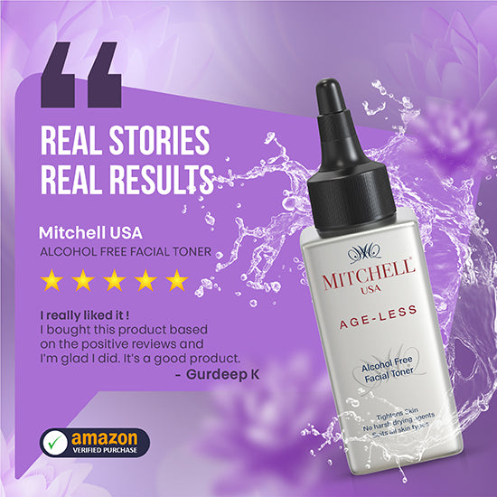 Tones and hydrates skin, removes excess dirt, and leaves skin glowing without stripping moisture - Mitchell USA - Customer review 