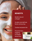 Benefits- improving facial texture-building natural collagen- reducing signs of aging